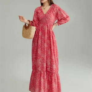 Women Floral Flowy Long Dress