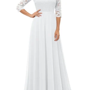 Women's Long Dress Patchwork Lace